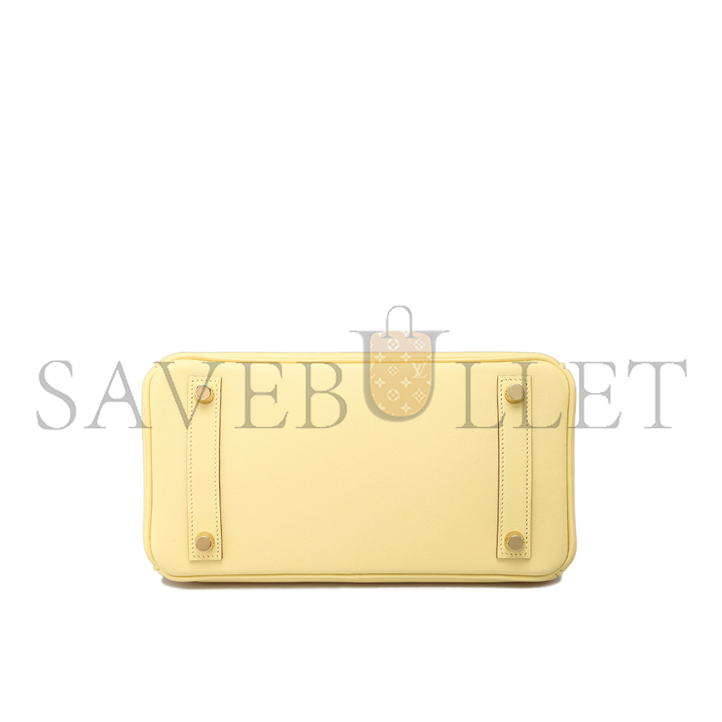 HERMES BIRKIN 25 SWIFT LEATHER GOOSE EGG YELLOW GOLD BUCKLE BAG H049362CK07 (25*20*13cm)